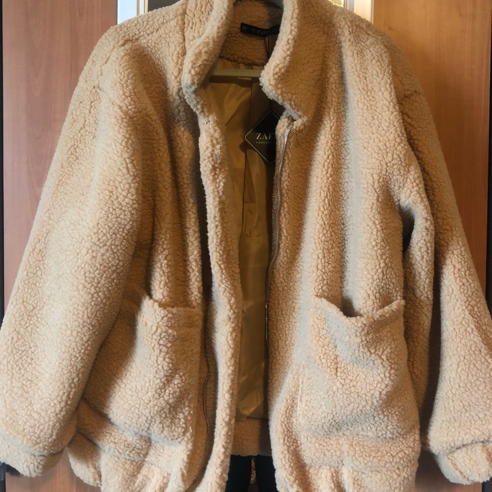 Fluffy zip up winter Teddy bear coat